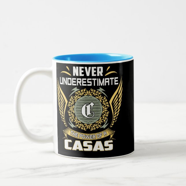 Never Underestimate The Power Of A Casas Two-Tone Coffee Mug (Left)