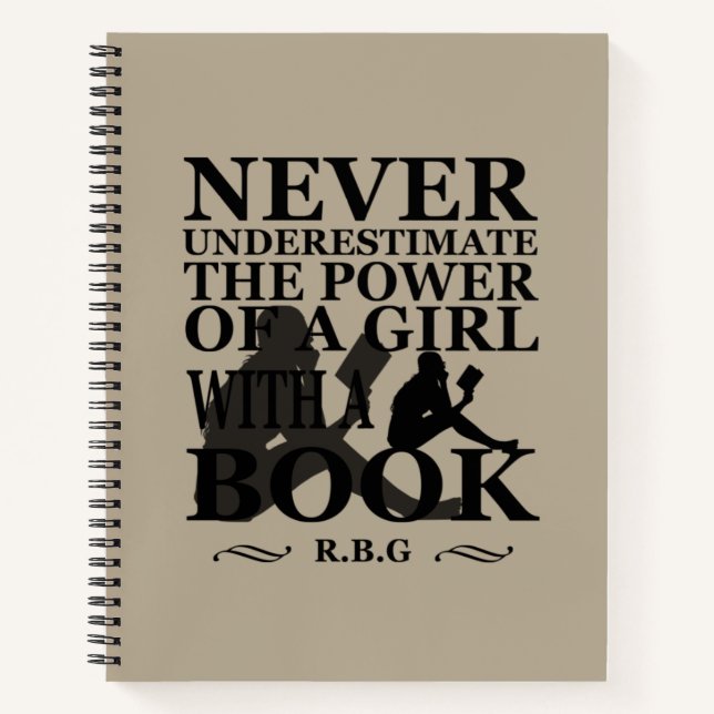 Never underestimate the power of a girl with book (Front)