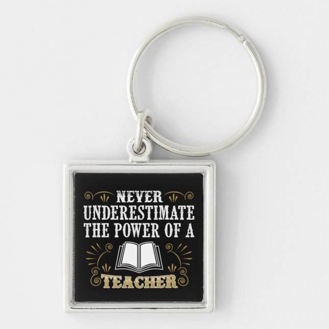 Never Underestimate The Power Of A Teacher Keychain (Front)