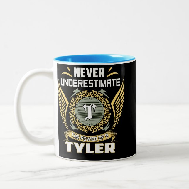 Never Underestimate The Power Of A Tyler Two-Tone Coffee Mug (Left)