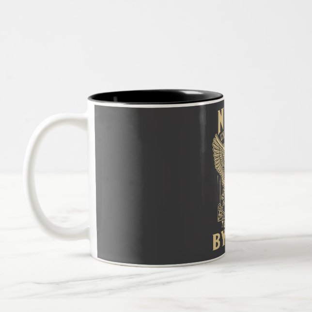 Never Underestimate The Power Of Byrnes Two-Tone Coffee Mug (Left)