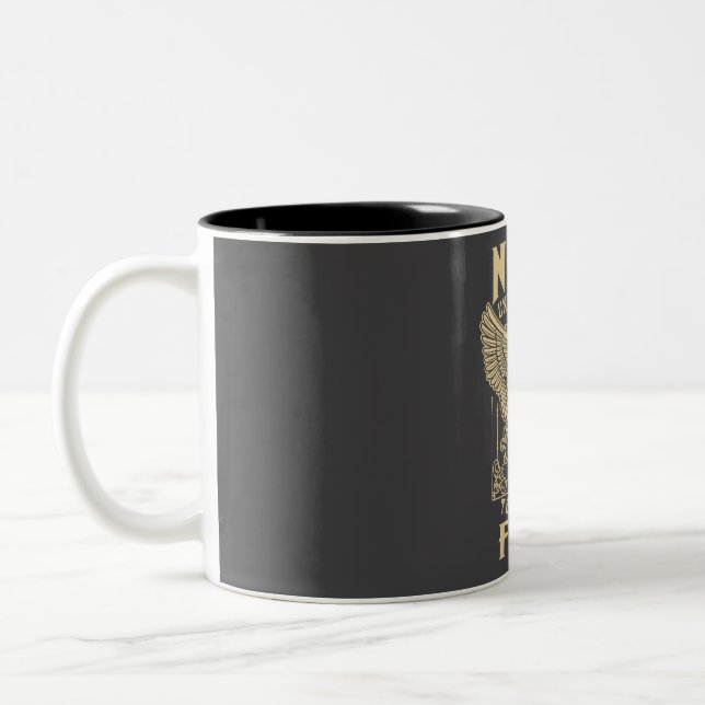 Never Underestimate The Power Of Funk Two-Tone Coffee Mug (Left)
