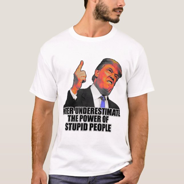 Never Underestimate The Power of Stupid People T-Shirt (Front)