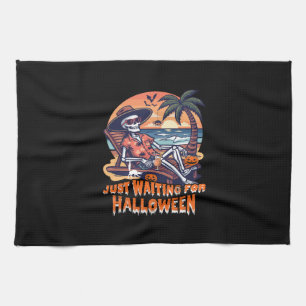 Never Waiting for Halloween Skeleton Kitchen Towel