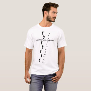 never walk alone dog human t-shirt