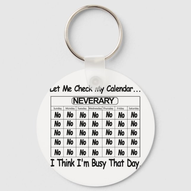 Neverary Calendar Busy Keychain (Front)