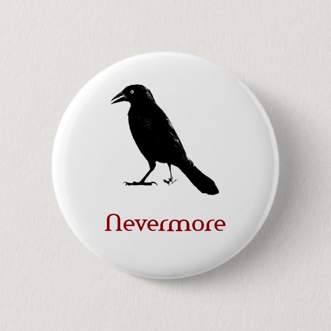 Nevermore 2 Inch Round Button (Front)