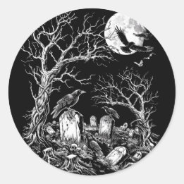 Nevermore Cemetery Classic Round Sticker