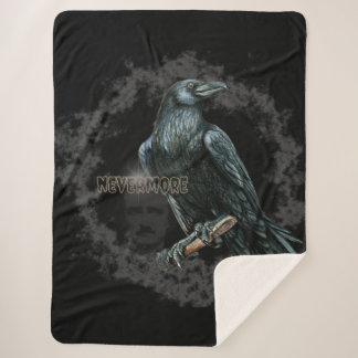 Nevermore - Edgar Allen Poe Sherpa Blanket