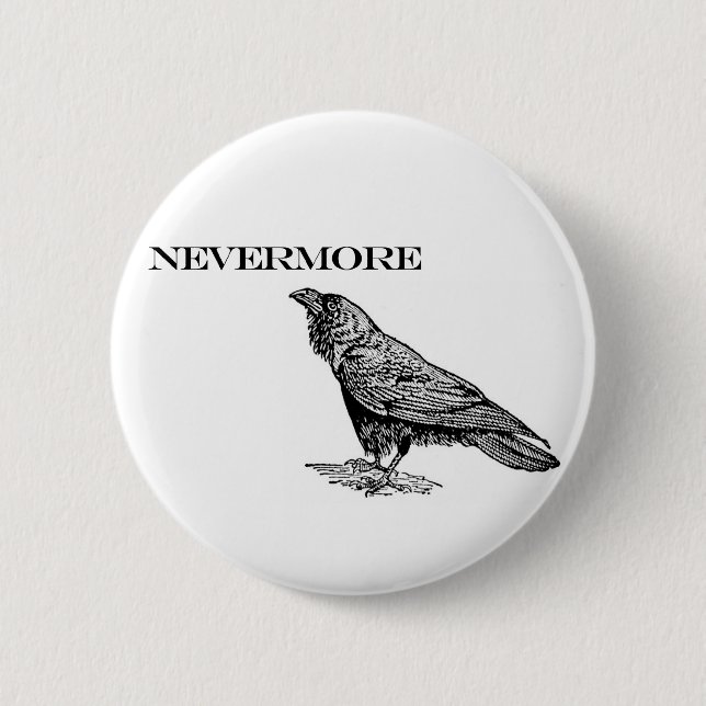 Nevermore Raven 2 Inch Round Button (Front)