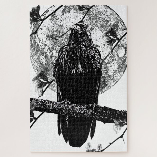 Nevermore Raven and the moon Jigsaw Puzzle (Vertical)