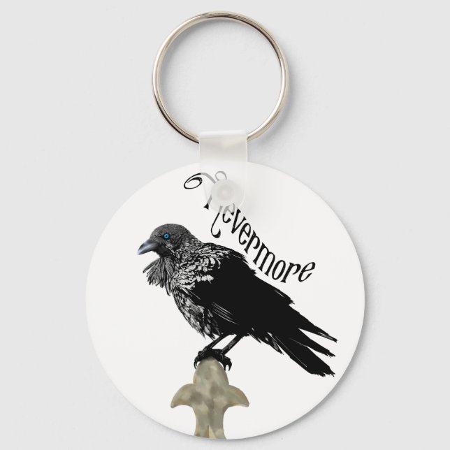 Nevermore Raven Keychain (Front)
