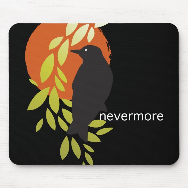 Nevermore - Raven & Moon by Poe Mouse Pad (Front)