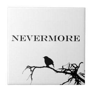Nevermore Raven Poem Edgar Allan Poe Design Tile