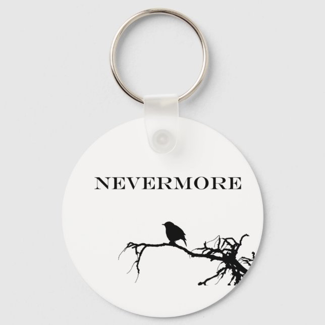 Nevermore Raven Poem Edgar Allan Poe Quote Keychain (Front)