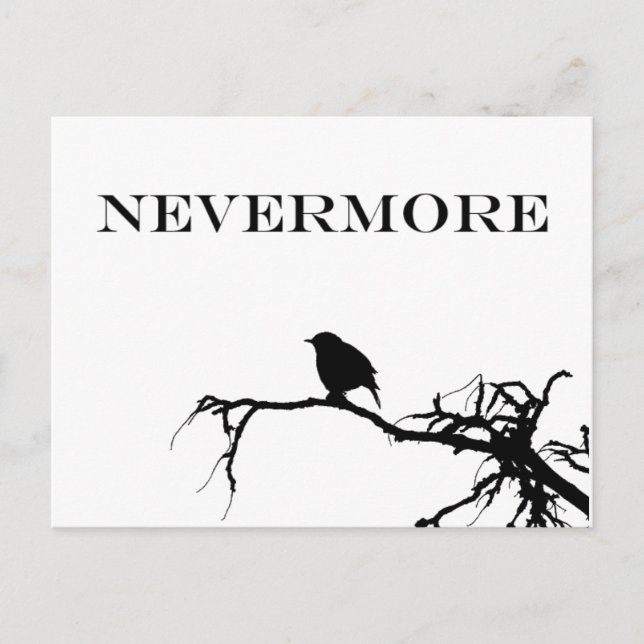 Nevermore Raven Poem Edgar Allan Poe Quote Postcard (Front)