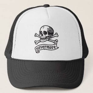 Nevermore Skull And Crossbones Trucker Hat