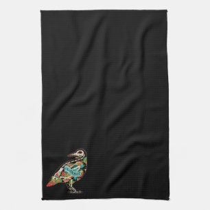 Nevermore Sugar Skull Raven Kitchen Towel