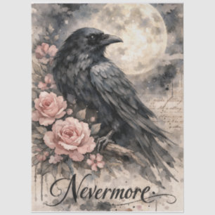 Neverrmore Black Crow Moon Tissue Paper