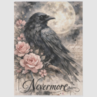 Neverrmore Black Crow Moon Tissue Paper