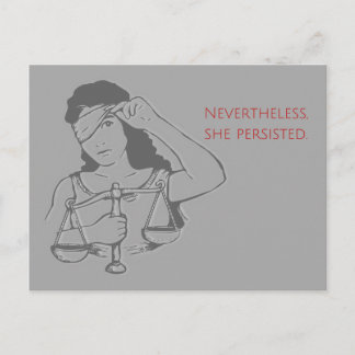 Nevertheless, she persisted (grey) postcard