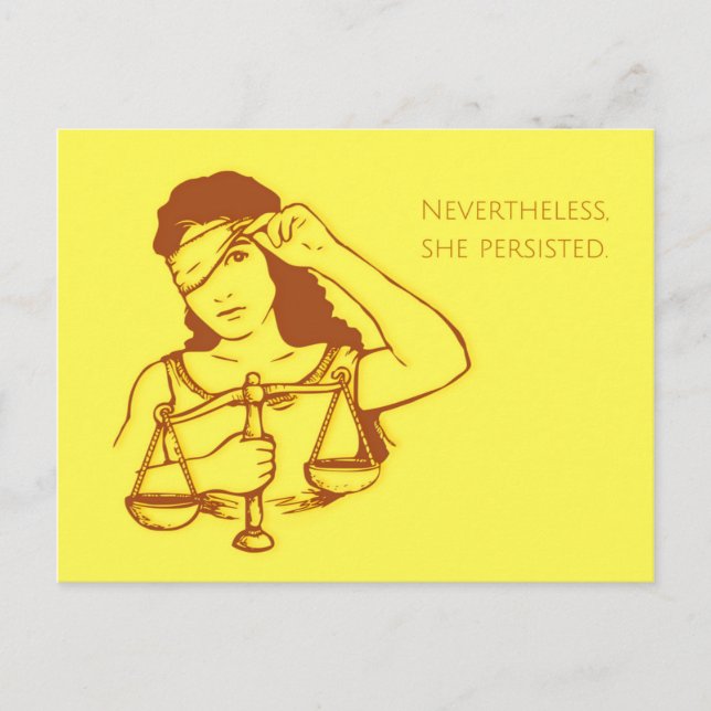 Nevertheless, she persisted (yellow) postcard (Front)