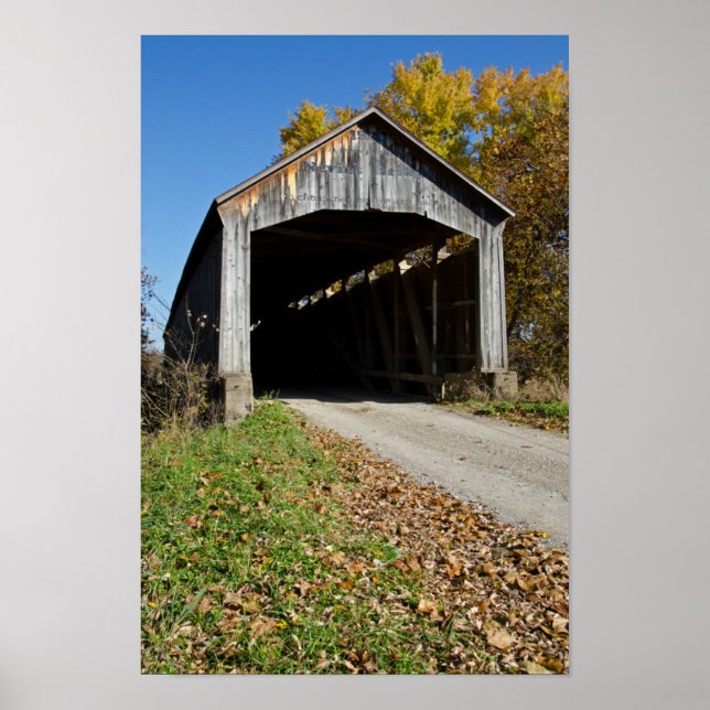 Nevins Covered Bridge Parke County Indiana Poster (Front)