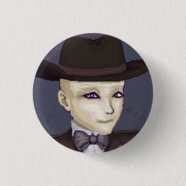 Nevire - small pin-back 1 inch round button (Front)