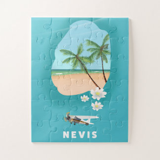 Nevis Caribbean island Illustrated map. Jigsaw Puzzle