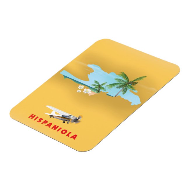 Nevis Caribbean island Illustrated map. Magnet (Left Side)