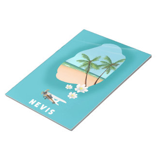 Nevis Caribbean island Illustrated map. Notepad