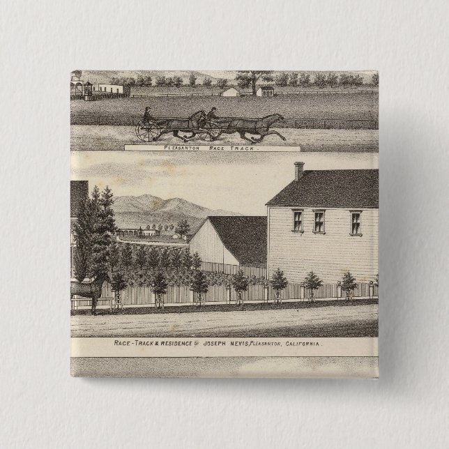Nevis, Green residences, farms 2 Inch Square Button (Front)