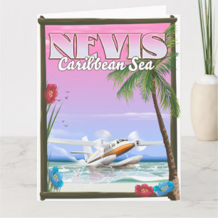 Nevis Holiday poster. Card