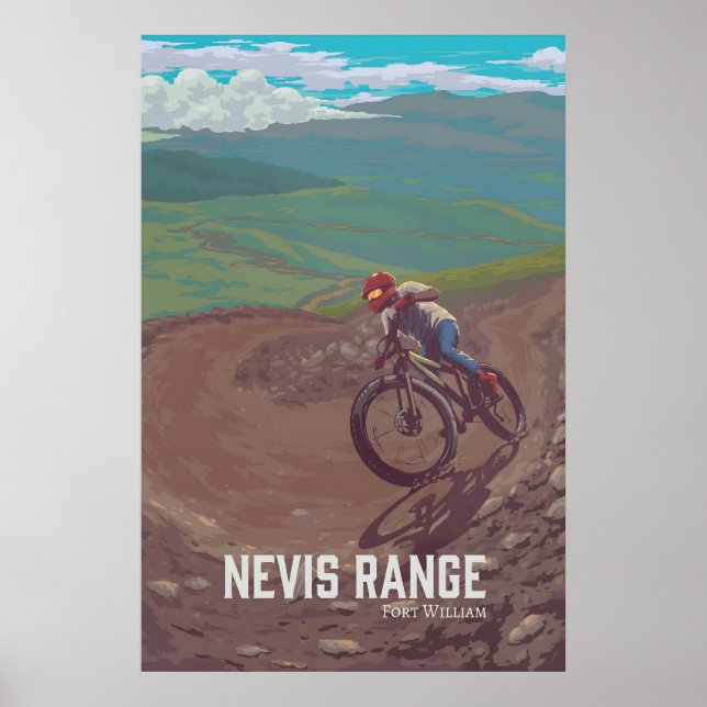 Nevis Range Mountain Biking Travel Poster (Front)