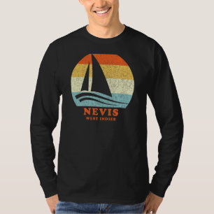 Nevis West Indies Vintage Sailboat Sailing Vacatio T-Shirt
