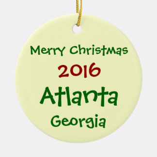 NEW 2016 ATLANTA GEORGIA MERRY CHRISTMAS ORNAMENT