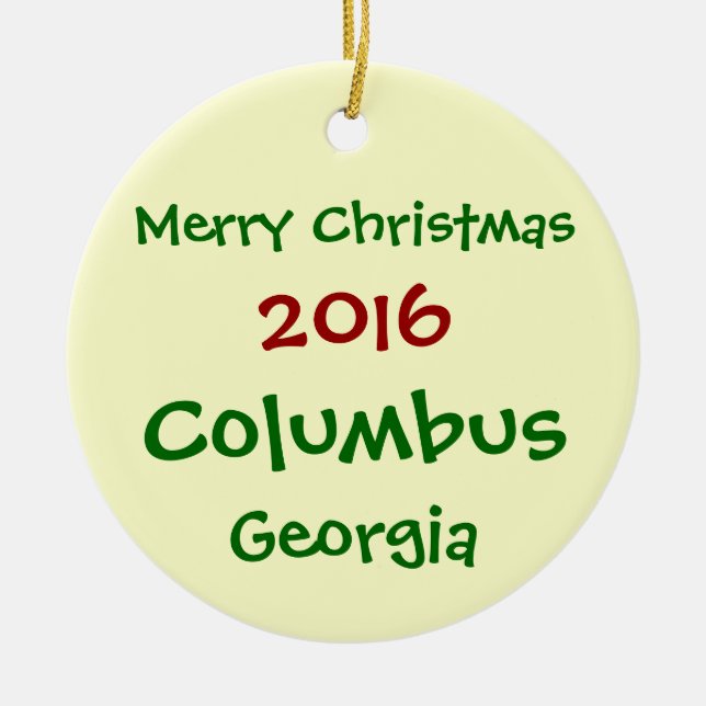 NEW 2016 COLUMBUS GEORGIA CHRISTMAS ORNAMENT (Front)