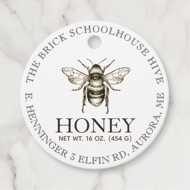 NEW 2020 Kraft Honey Nutrition Facts Tag Bee (Front)