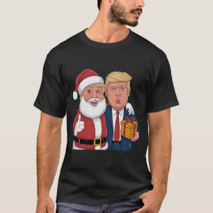 NEW 2024 Christmas - Trump and Santa Celebrating  T-Shirt