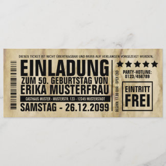 NEW: 50th birthday invitation with barcode