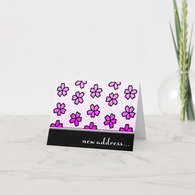 new address announcement : retro flowers (Front)