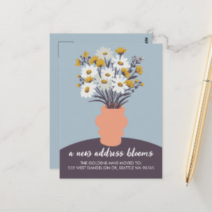 New Address Blooms Moving Announcement Bouquet Postcard