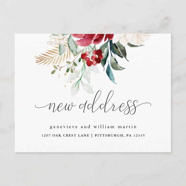 New Address Calligraphy Change of Address Announce Announcement Postcard (Front)