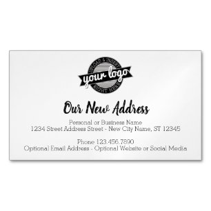 New Address Change with Business Logo Magnetic Business Card