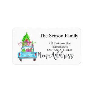 New Address Christmas Car label
