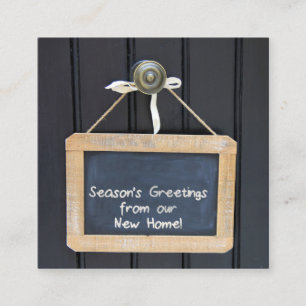 New Address Christmas Chalkboard sign Enclosure Card