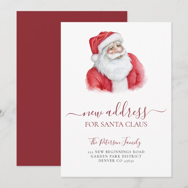 New address Christmas holiday moving Announcement (Front/Back)