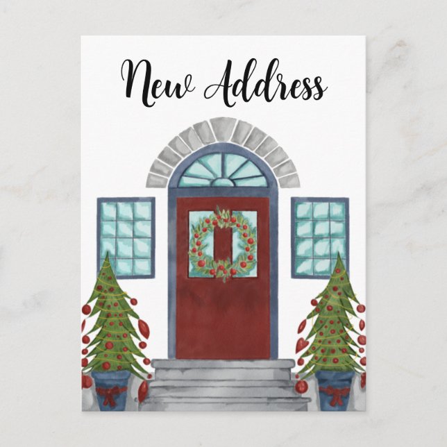 New Address Christmas home Postcard (Front)