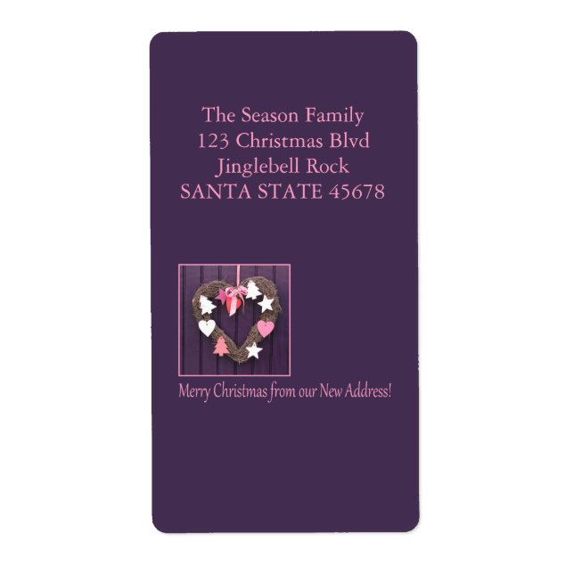 New Address Christmas wreath on door (Front)