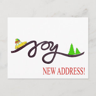 New Address    Classic Christmas Car Postcard